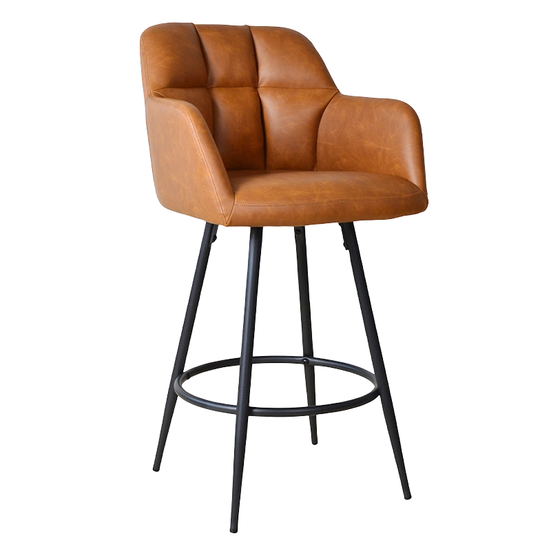 Silla de taburetes de altura de mostrador con respaldo bajo de PU (X-5117B)